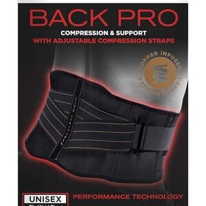 Compression Lower Back Lumbar Support Brace + Dual Adjustable Support Straps